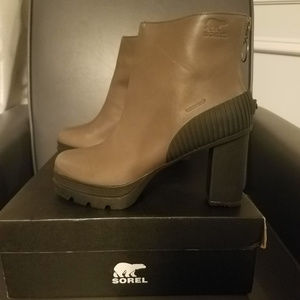 New Sorel Dacie Bootie Leather Ankle Heel Fashion